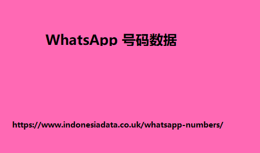 WhatsApp 号码数据